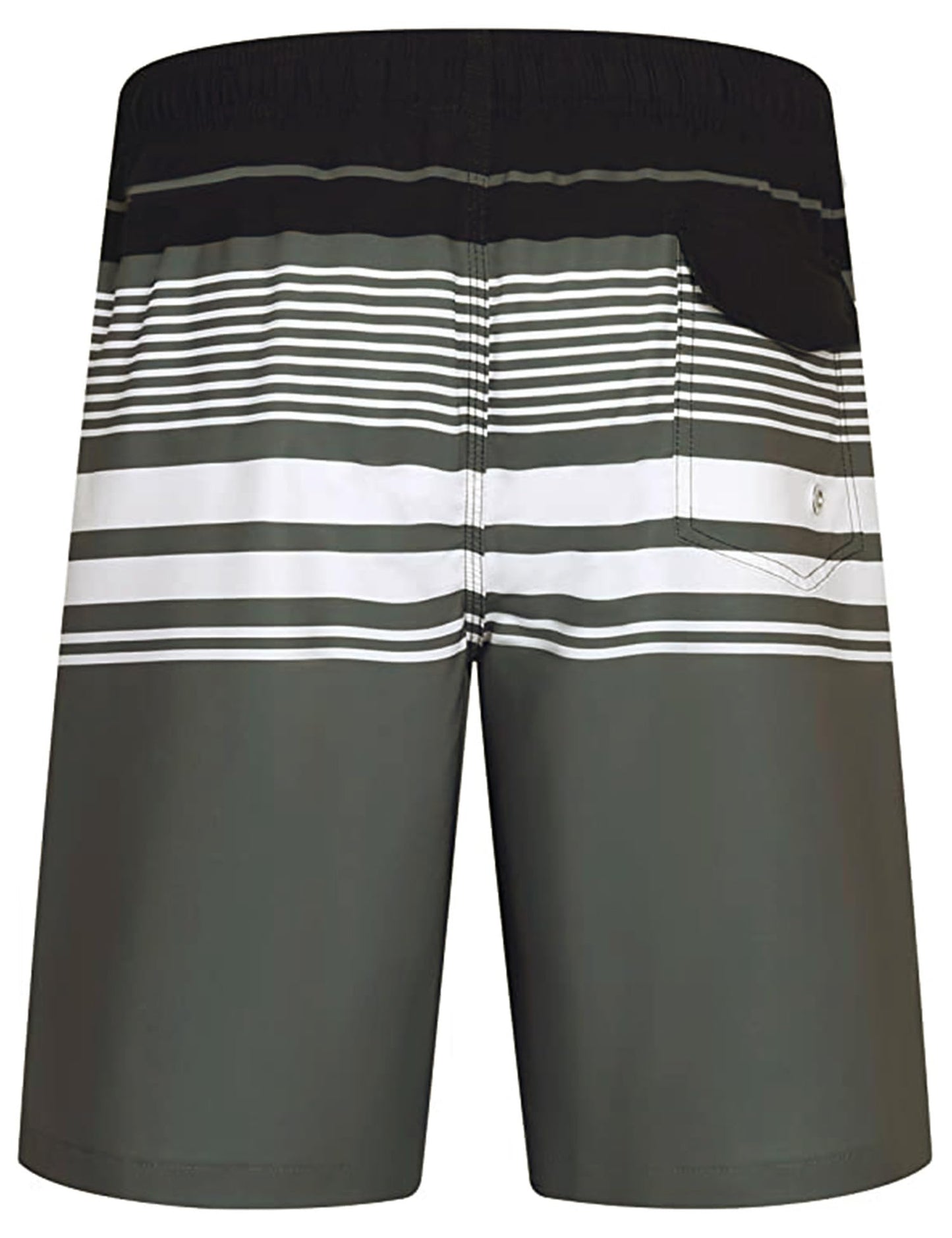 ELETOP Men's Swim Trunks Quick Dry Bathing Suit Swimming Board Shorts Mesh Lining Beach Swimwear Stripe Grey XXL