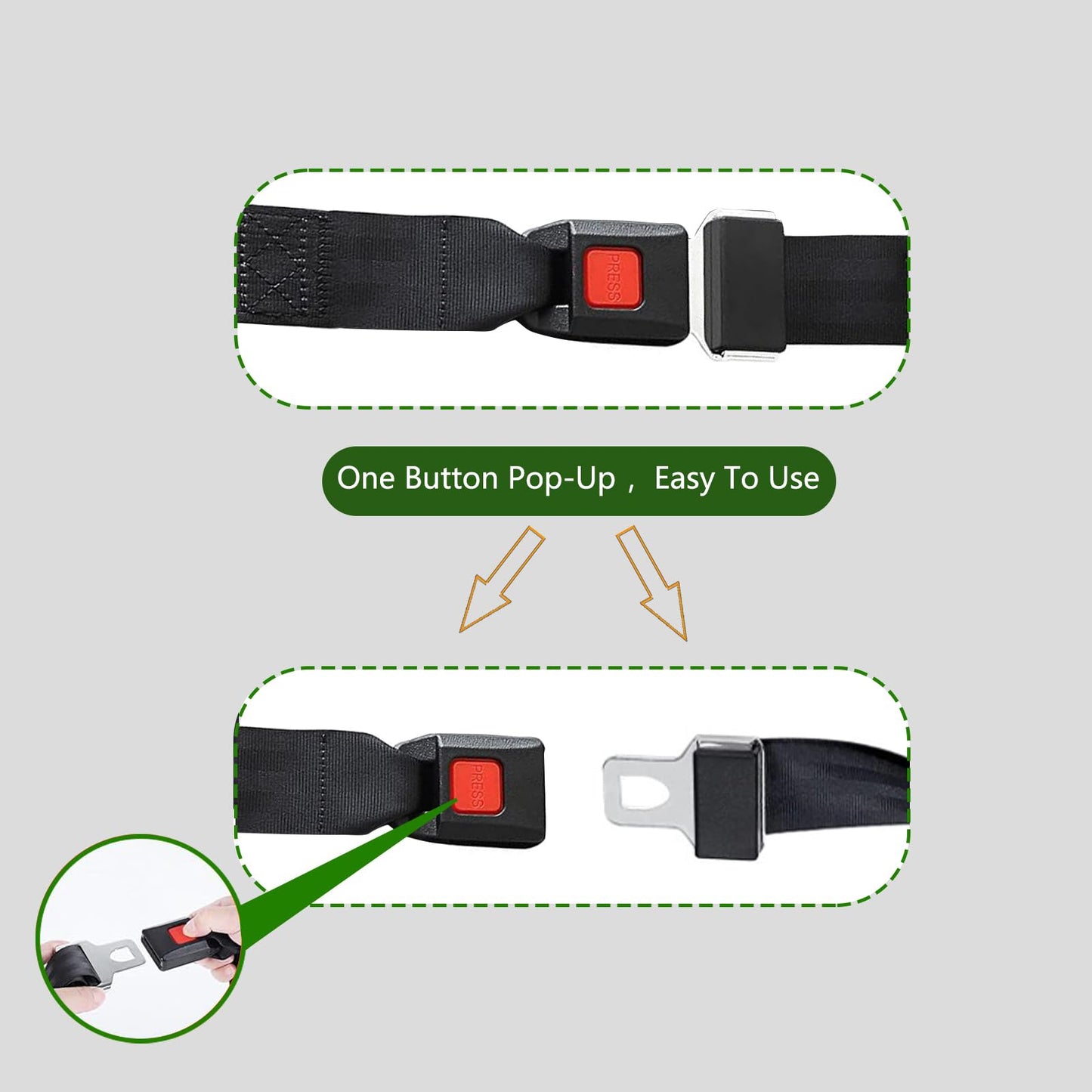 UBasic 2 Pack Golf Cart Seat Lap Strap Belts Kit Universal Golf Cart Belt Kit
