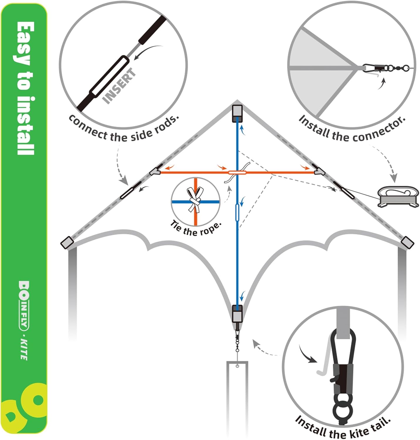 Triangular Kite - Easy to Control Design for Outdoor Fun | Delta Rainbow, 1.4m