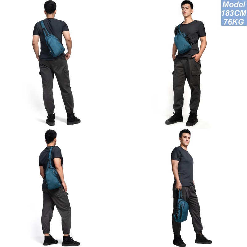 NICGID Sling Bags, Chest Shoulder Backpack Crossbody Bag One Strap Daypacks Outdoor Travel for Men Women (Blue green-010)