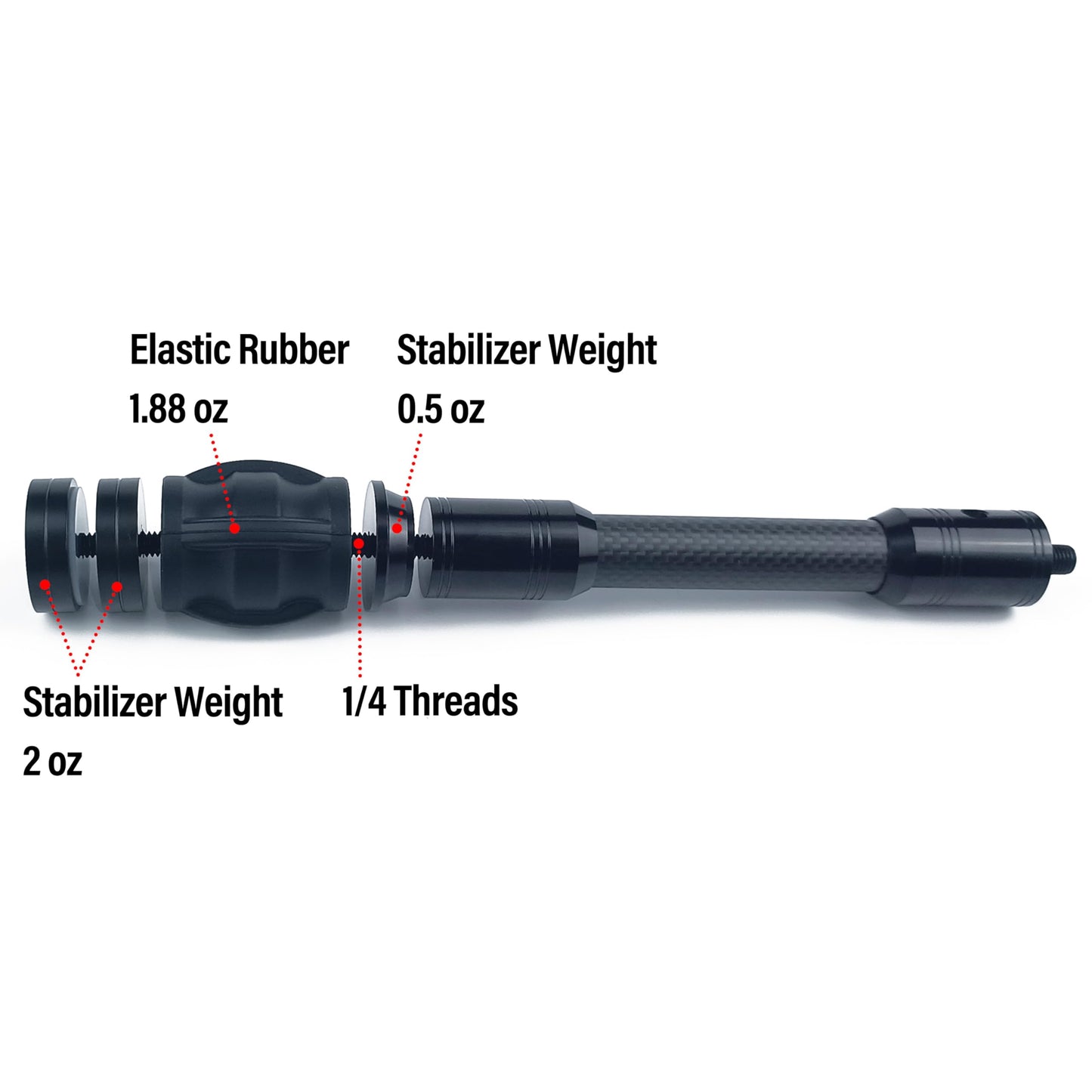 ZMATLIAO Carbon Archery Bow Stabilizer Single Side Adjustable V-Bar Mount Quick Disconnect Bow Rod Stabilizer, Bow Stabilizer & Compound Bow Accessories-6