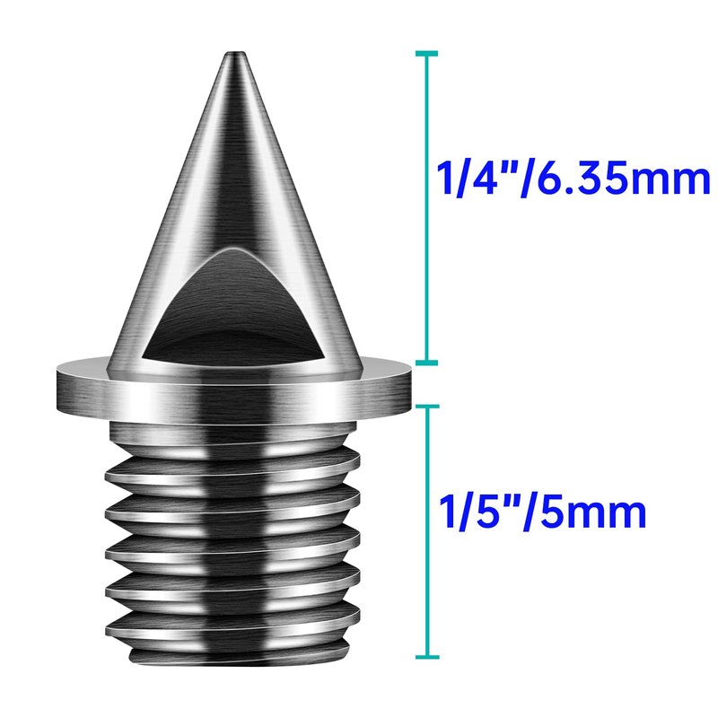 ParaDance 1/4 Inch Track Spikes for Shoes (120Pcs), Replacement Stainless Steel Spikes for Track and Field/Sprint/Running/Cross Country for Men Women, with Storage Box and Wrench (Silver 120Pcs)
