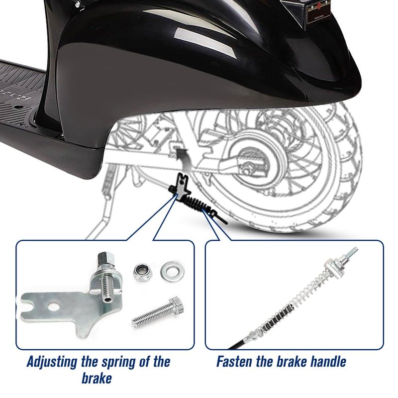 FVRITO Rear Wheel Assembly Replacement for Razor Pocket Mod(Versions 31+) Daisy Blossom Bella Sweet Pea Betty Vapor Euro Style Moped Scooter Universal Parts with Wire Spoke Rim Tire Tube Accessories