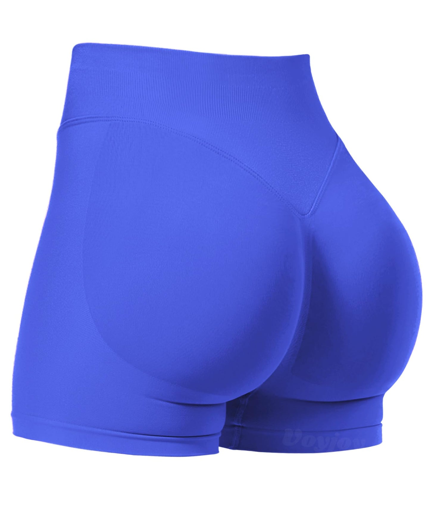 VOYJOY Women Workout Impact Shorts 2.5"/ 3.6"/ 4.5"/ 6" Scrunch Butt Lifting Gym Seamless Booty Biker Shorts Electric Blue
