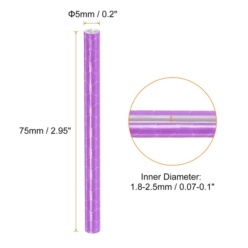 HARFINGTON 72pcs Bike Reflective Spoke Skins 0.2" Plastic Bicycle Spoke Reflectors Spoke Covers Trim Wrap Wheel 360°Visibility for Road Mountain Bike Motorcycles Decoration, Purple