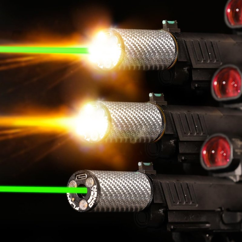 T238 Airsoft Nano Flame Pistol/Rifle Tracer Unit with 14mm CCW Thread Interface and Type-C Charging Port, 14mm CCW to 11mm CW Adapter