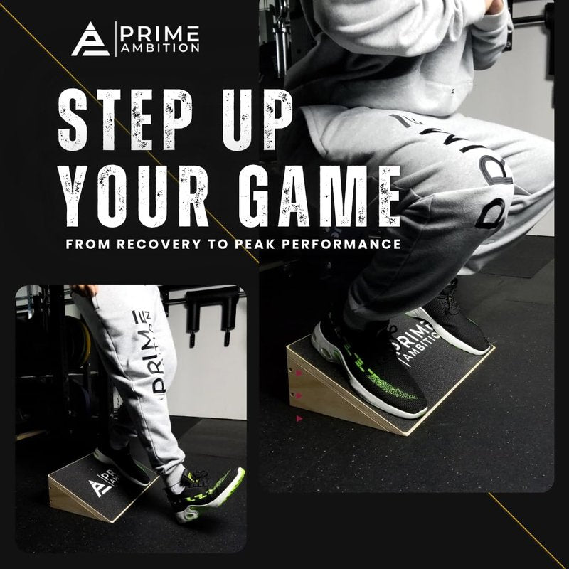 Premium Knees Over Toes Slant Board for Calf Stretching - Athletic Performance, Training Slant Board for Squats - Slanted Squat Board Non-Slip Surface - 25 Degree Incline, 1000 Lbs Weight Capacity