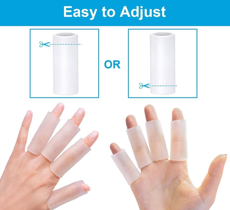Sumifun Finger Sleeves, 20PCS Gel Thumb Finger Tubes for Arthritis, Trigger Finger Pain, Silicone Fingers Protector for Golf, Basketball, Golf, Rugby, Cracked Finger