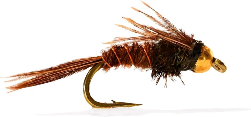 Bead Head Flash Back Pheasant Tail Mayfly Nymph Flies - 12 Mustad Signature Hooks