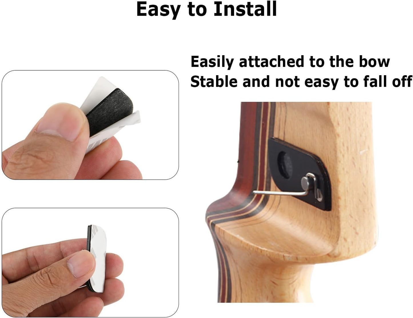 Archery Magnetic Metal Arrow Rest - 4 Pcs Adhesive Arrow Rests for Recurve Bow Targeting & Hunting