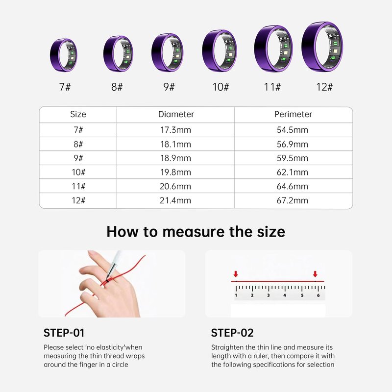 Smart Ring - Silver - Size 9 - Health Tracker with Free Subscription, Gesture Beauty Photo & Brush Video, Fitness Sleep Heart Rate Blood Oxygen Tracking Ring with Charging Case, Gifts for Women & Men