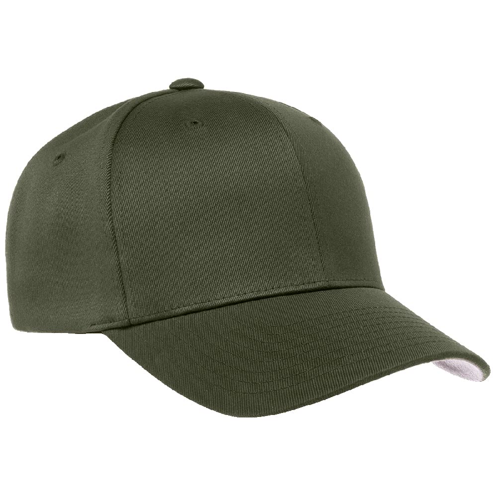 The Hat Pros Original Flexfit Wooly Cotton Twill Cap - Large-X-Large - Olive