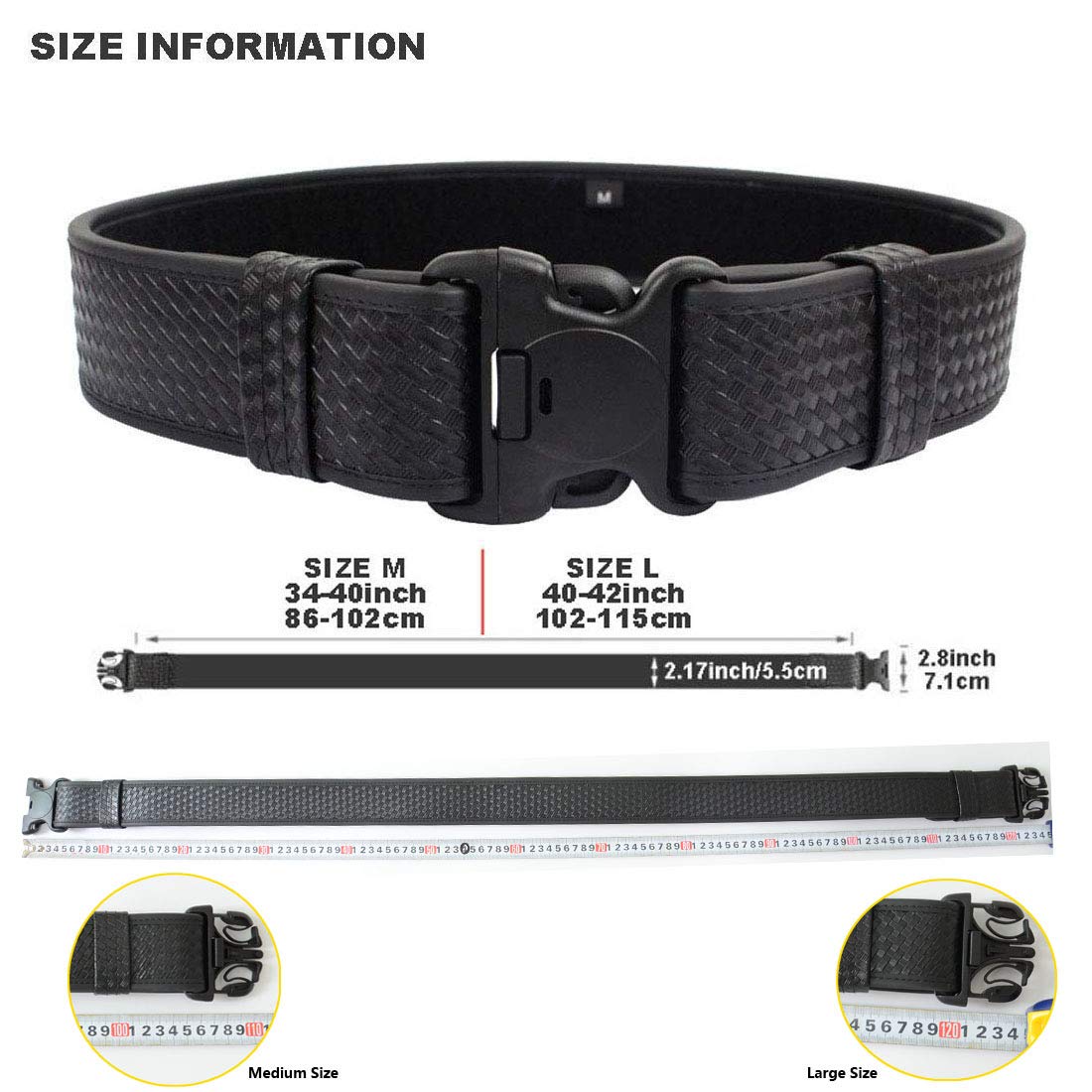 LytHarvest 8-in-1 Police Duty Belt Kit with Pouches, Law Enforcement Utility Belt Rig, Modular Security Guard Equipement, Tactical Utility Duty Belt, Basketweave (Medium)