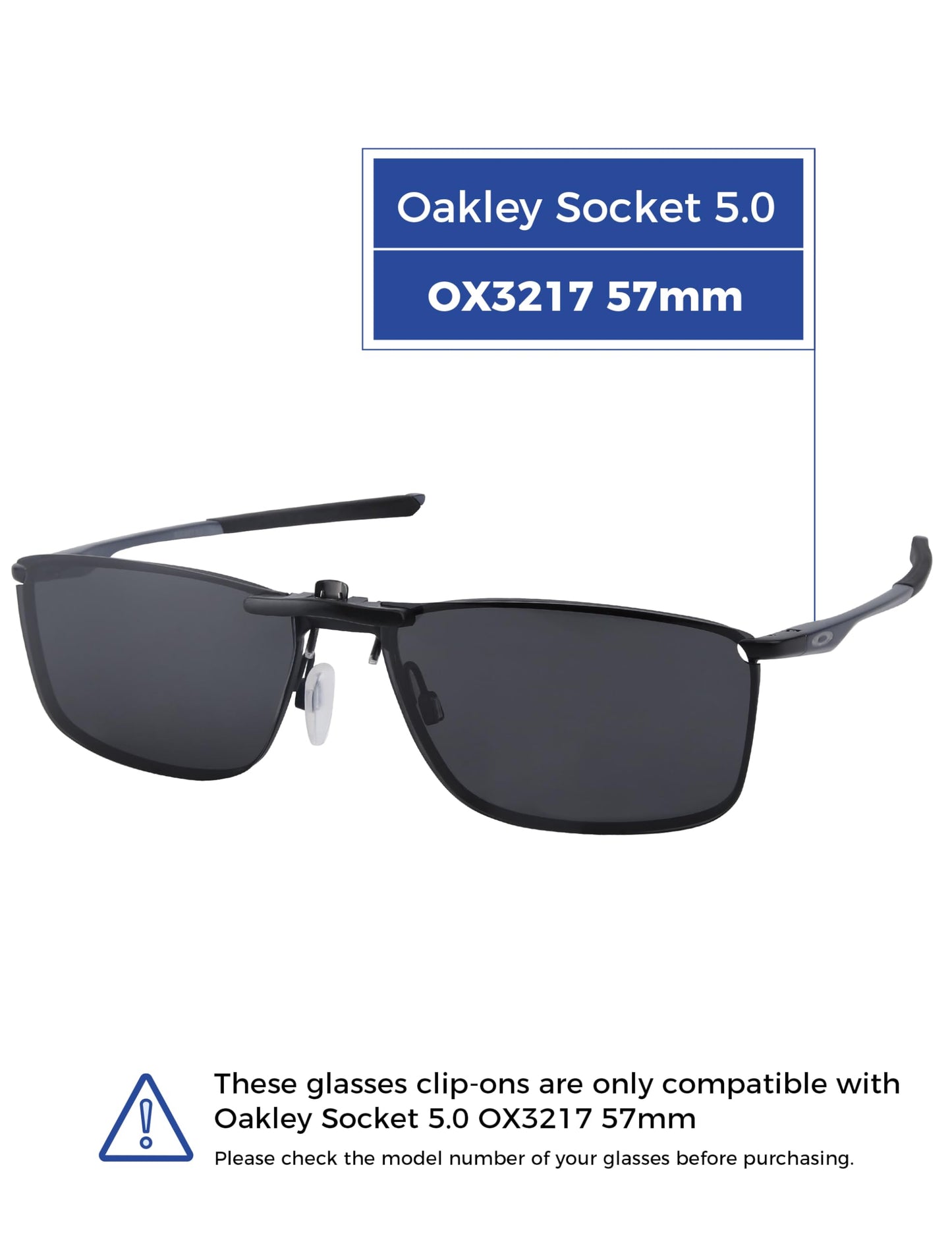 HILEEN Polarized Clip-on Sunglasses for Oakley Socket 5.0 OX3217 57mm for Men Women UV Protection-Black