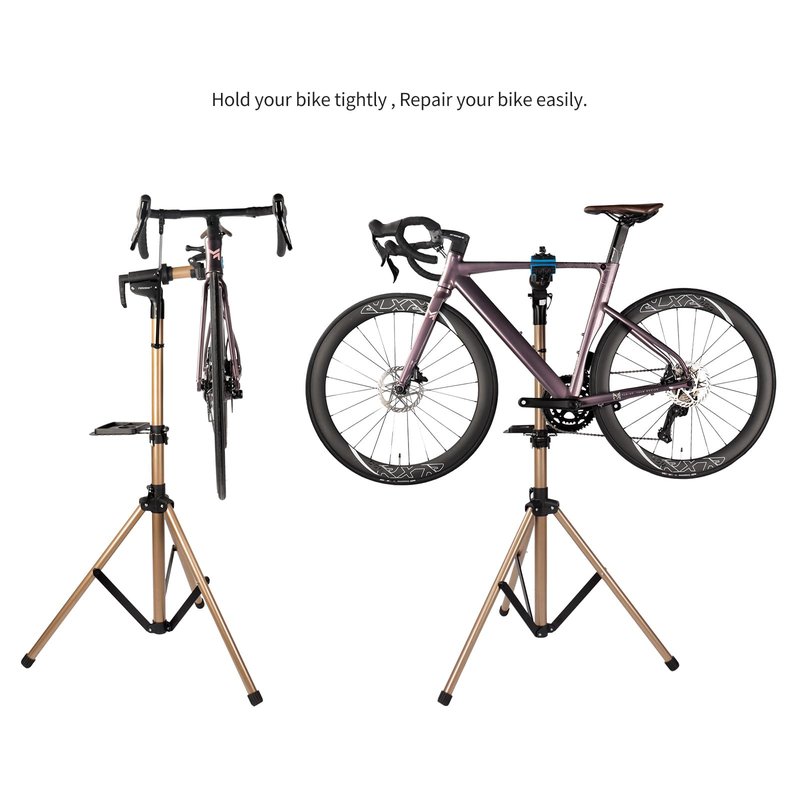 TIJYSH Bike Repair Stand -Shop Home Bicycle Mechanic Maintenance Rack，bike rack (red（two legs）)