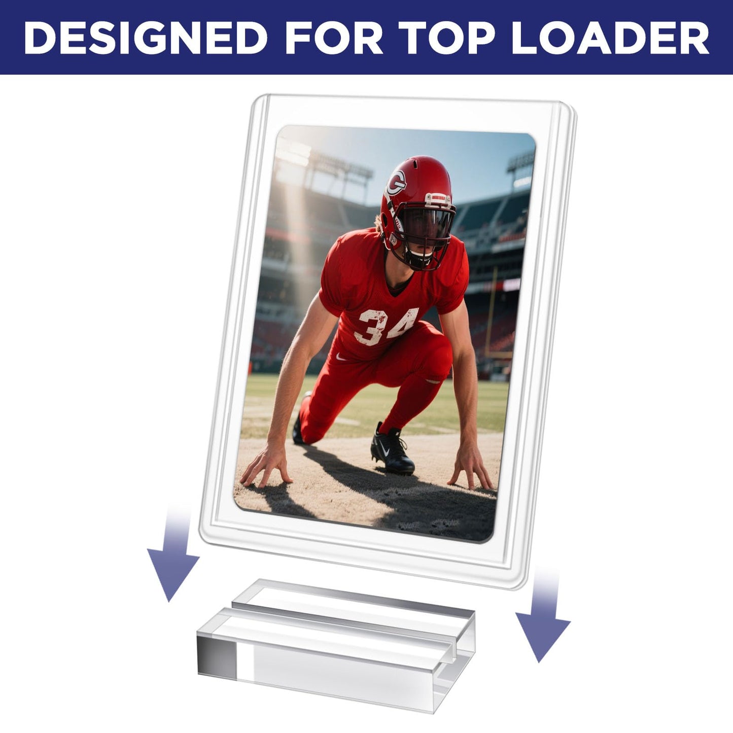 Top Loader Holder, Baseball Card Display Stand for Top Loader, Acrylic Trading Card Holder Display Stand – 10 Pack