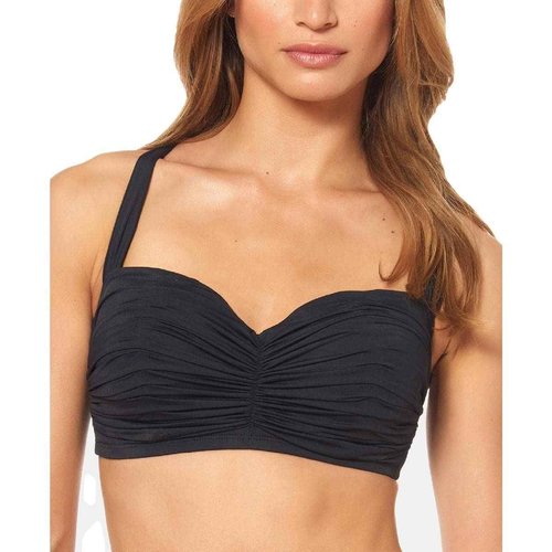 Bleu Rod Beattie Kore Shirred Bandeau Top Black 36D