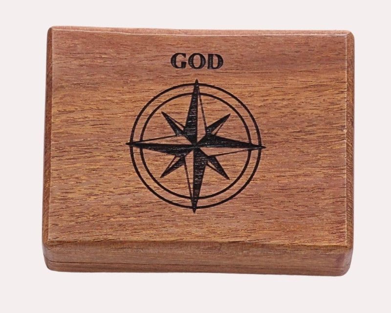 ROORKEE INSTRUMENTS (INDIA) Personalized Baptism Compass, Brass, RII-COMGS-080-Parent, Engraved, Decorative, Durable, Multi-purpose, Portable, Navigation Compass