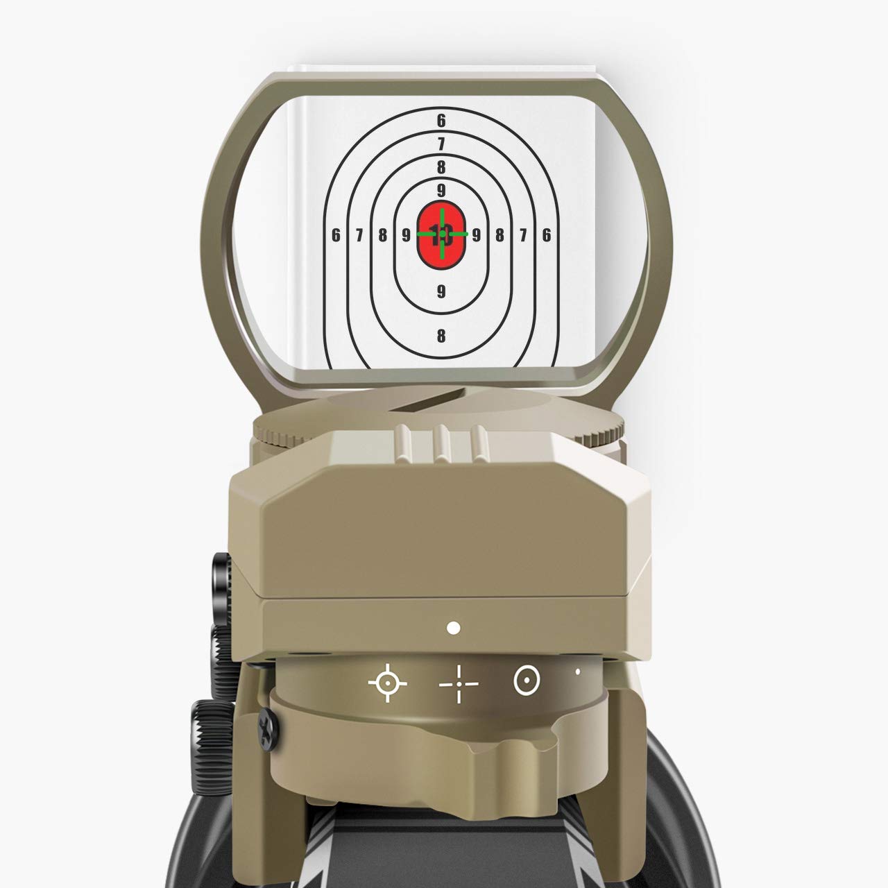 Feyachi 1x33mm Reflex Sight - Dark Earth Tan Scope Sight Both Red and Green & 4 Reticals for Picatinny/Weaver Rails
