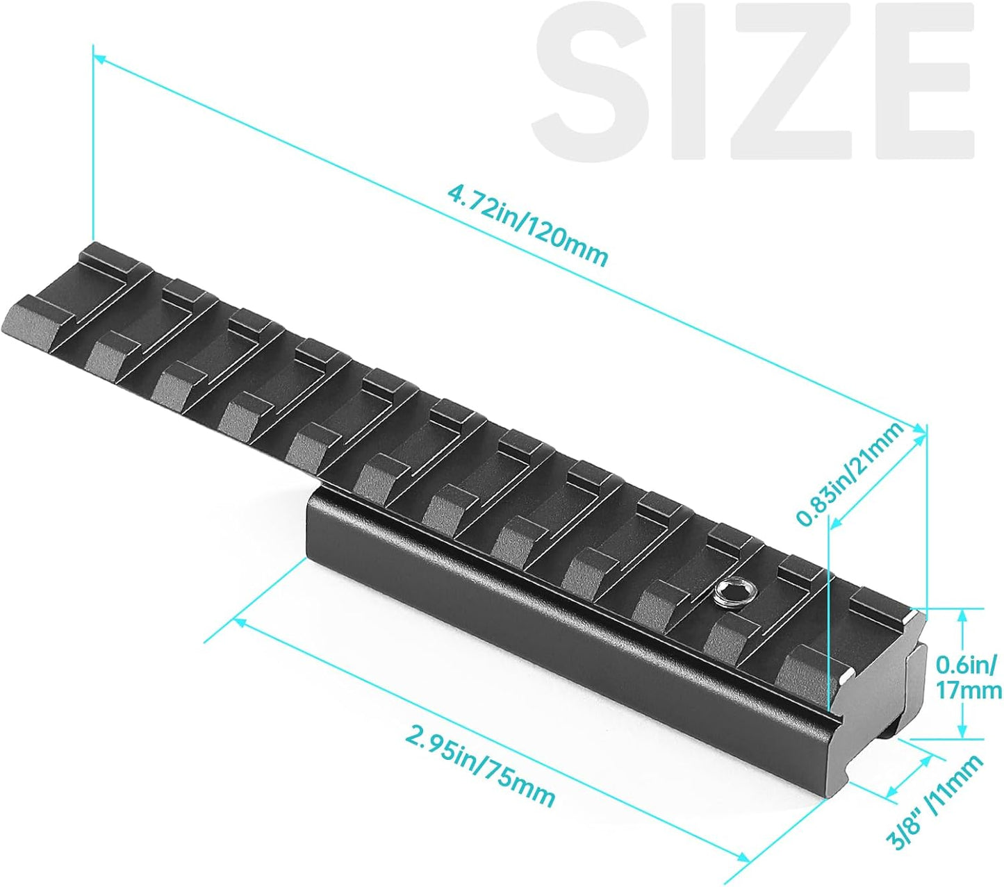 Bontok 11mm to 21mm Dovetail Picatinny Rail Scope Mount Converter - Low Profile with Built-In Locking Screws