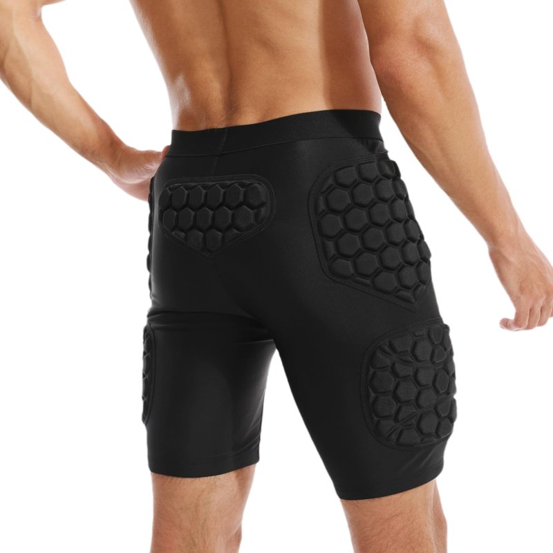 Jormino Compression Padded Shorts for Snowboarding, Skating, Skateboarding, Crash Pants with Thigh, Hip, Butt Pads L