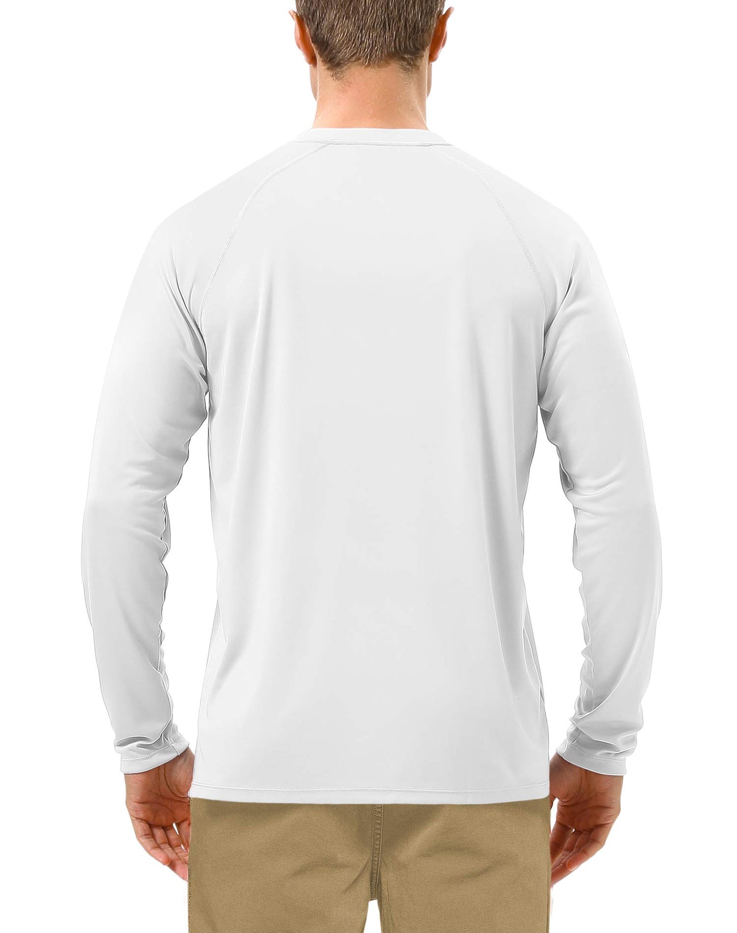 Roadbox Mens UPF 50+ UV Sun Protection Shirts Outdoor Long Sleeve SPF Diving Rash Guard for Fishing Hiking Swimming White