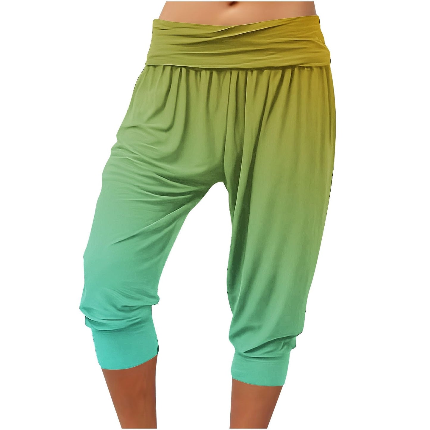 Today 2024 Capri Pants for Women, Casual Sweatpants Beam Foot High Elastic Waist Yoga Cropped Pants 2024 Lounge Trousers