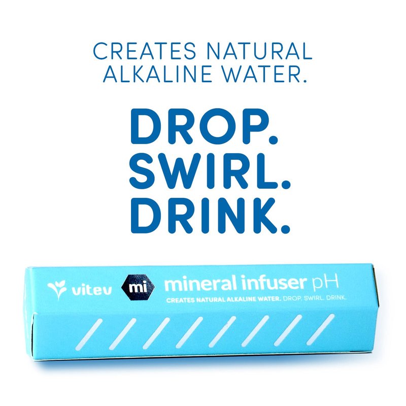 Alkaline Water Stick for Water Bottles | Stands Dry to Keep Clean Unlike Others | 9.5pH & Electrolytes