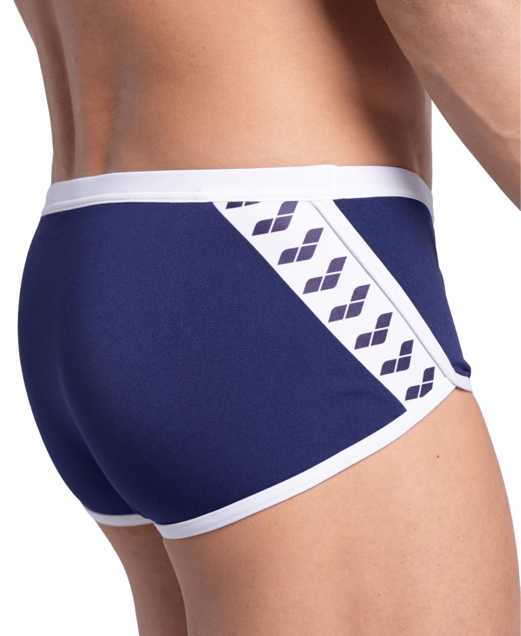 ARENA Performance Icons Solid Men's Low-Waist Swim Short MaxLife Athletic Practice Swimsuit Competition Training Active Bathing Suit, Arctic Lime/Dark Sage, US Size 34