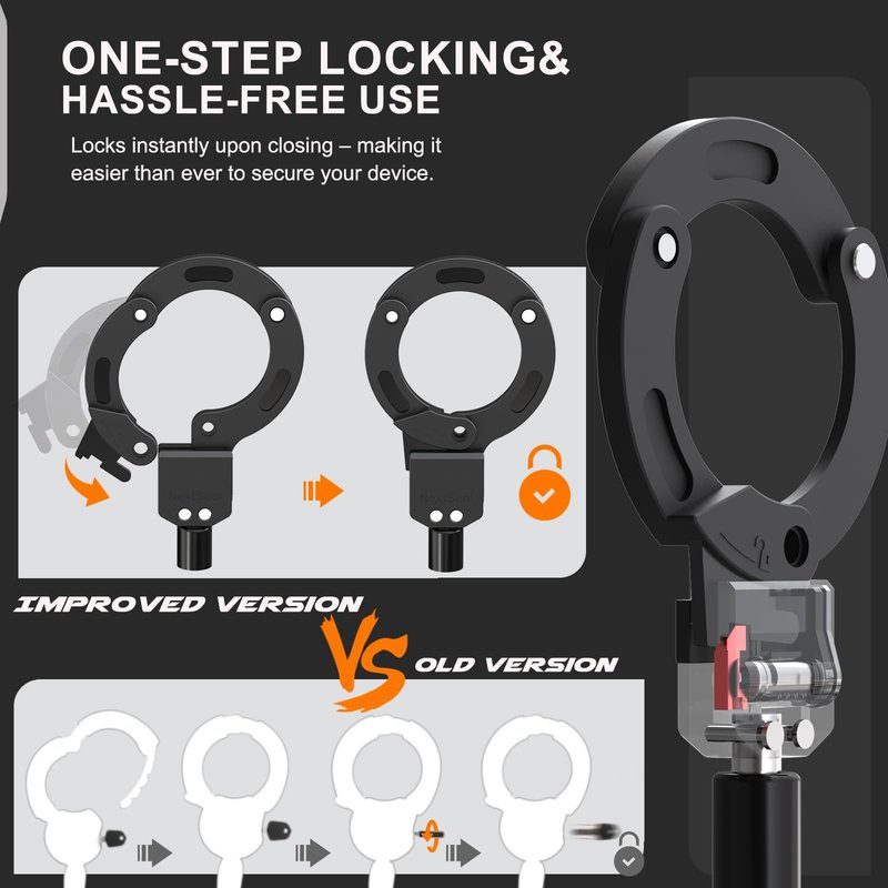 NextSeal Electric Scooter Lock, High Security Scooter Lock, Keyless Locking, 35.5inch Anti Theft Bike Chain Locks with Key, Bicycle Accessories for Scooters, Bike, Fence