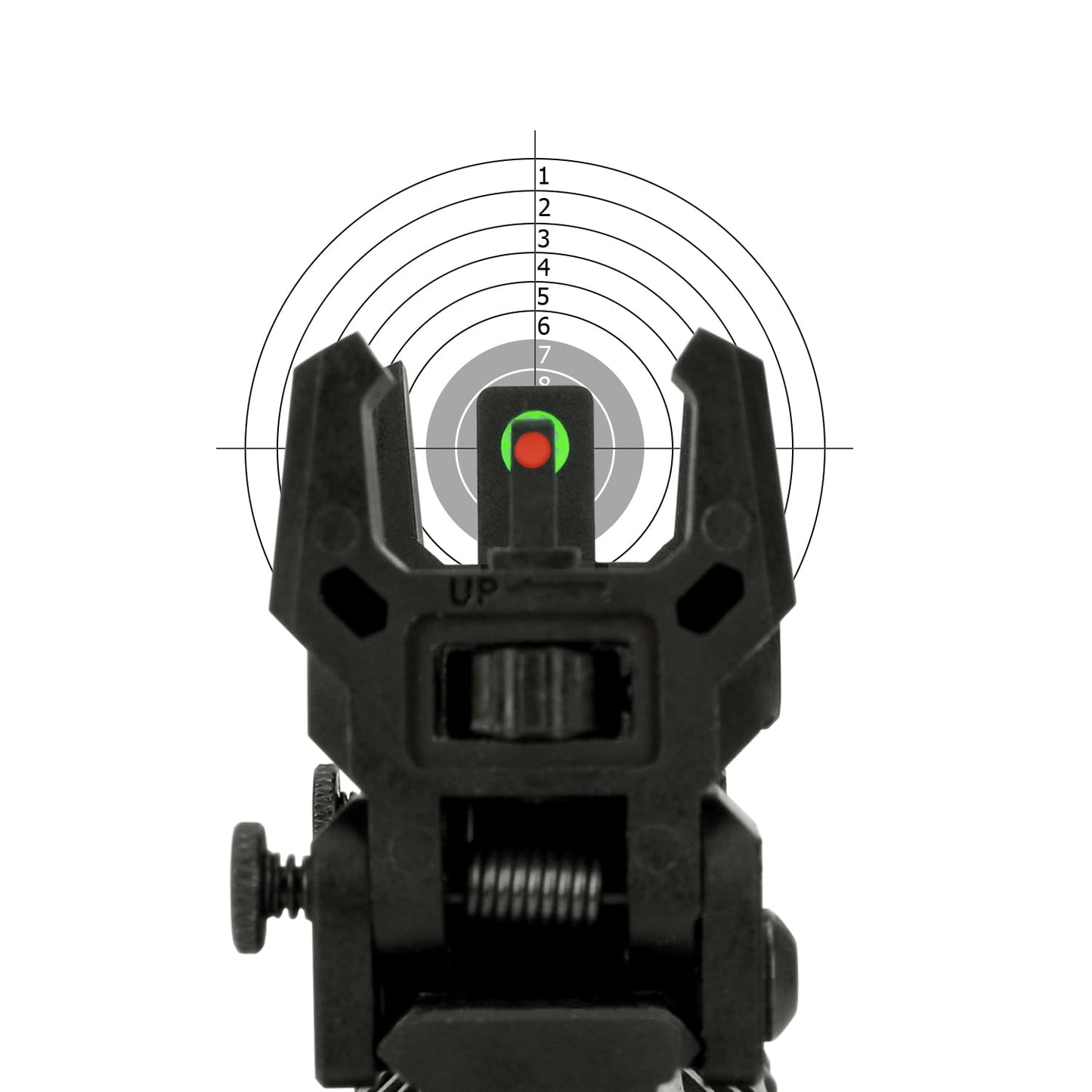 Aecktech Fiber Optic Sights,with Green and Red Full Fiber Optics Dots Polymer Fiber Optics Sights Front and Rear Backup Sights (Big Front Red Rear Green Black)