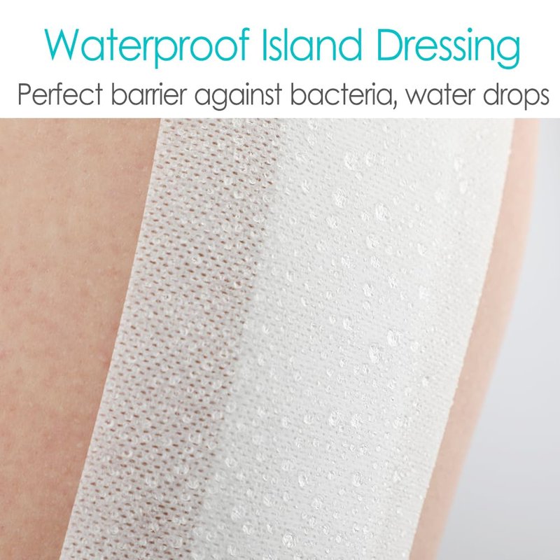 Waterproof Knee Replacement Surgery Adhesive Island Dressings Hip Surgery Shower Protector Bandage Patches for Long Incision Post Surgical Wounds Cover Breathable Bordered Gauze 4"x10"(Pack of 10)