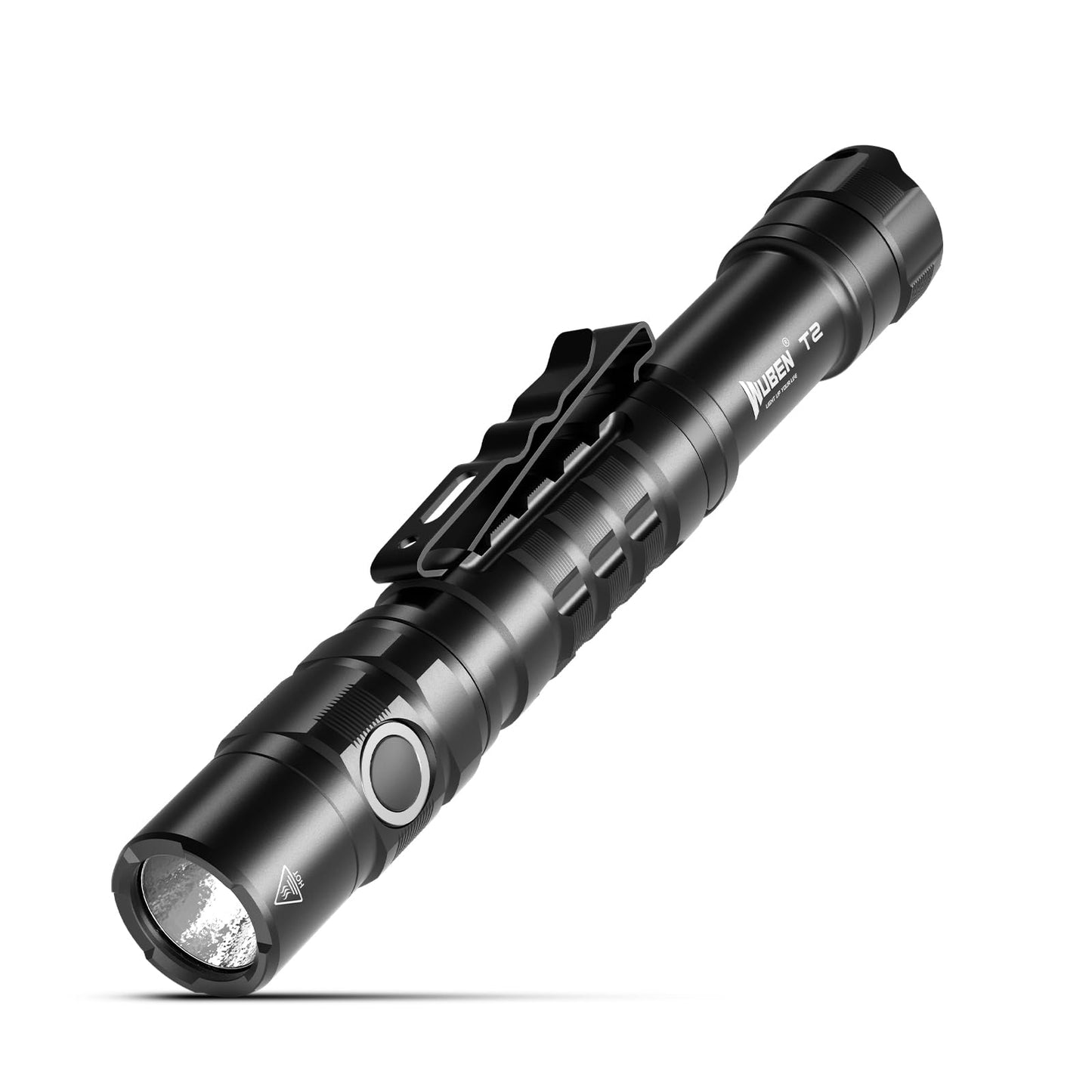 WUBEN T2 Pen Flashlight, 550 Lumens AA Flashlight, EDC Tactical Flashlight, 2AA Battery Powered, with Memory Function, 5 Lighting Modes, IP68 Waterproof, for Camping, Work, Repair, Emergency