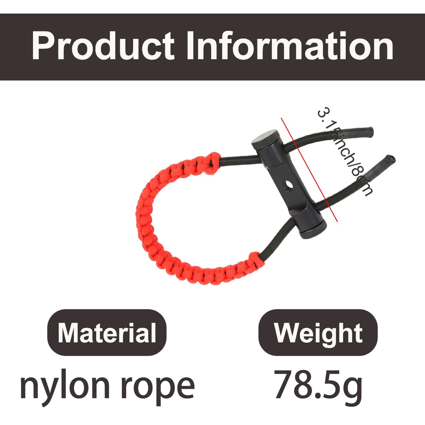 KURUGEILI Archery Bow Sling Adjustable Wrist Sling Strap Braided Bow Sling for Compound Bow Hunting Shooting
