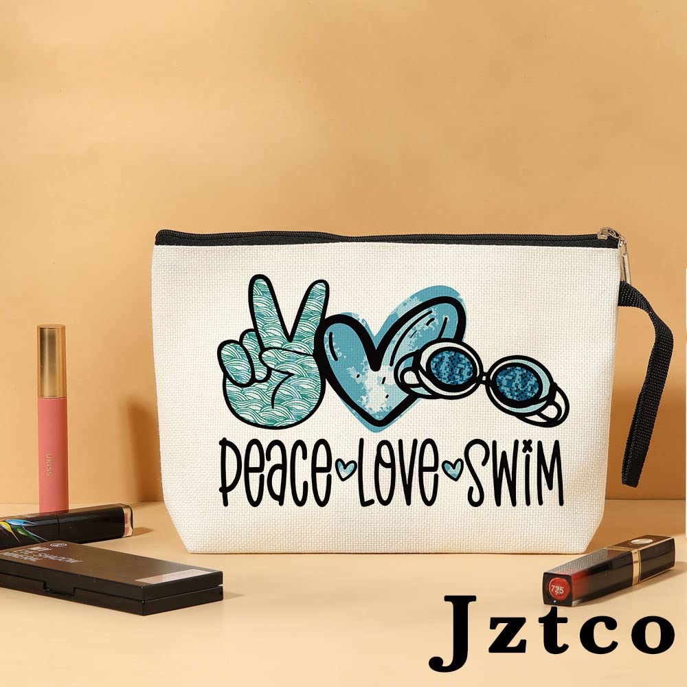 Jztco Swimming Bag Funny Swimming Gifts for Swimming Team Gifts Swim Coach Gifts, Swim Teacher Gifts, Swimming Coach Makeup Bag Thank You Birthday Gifts for Women Her Female Swimmer