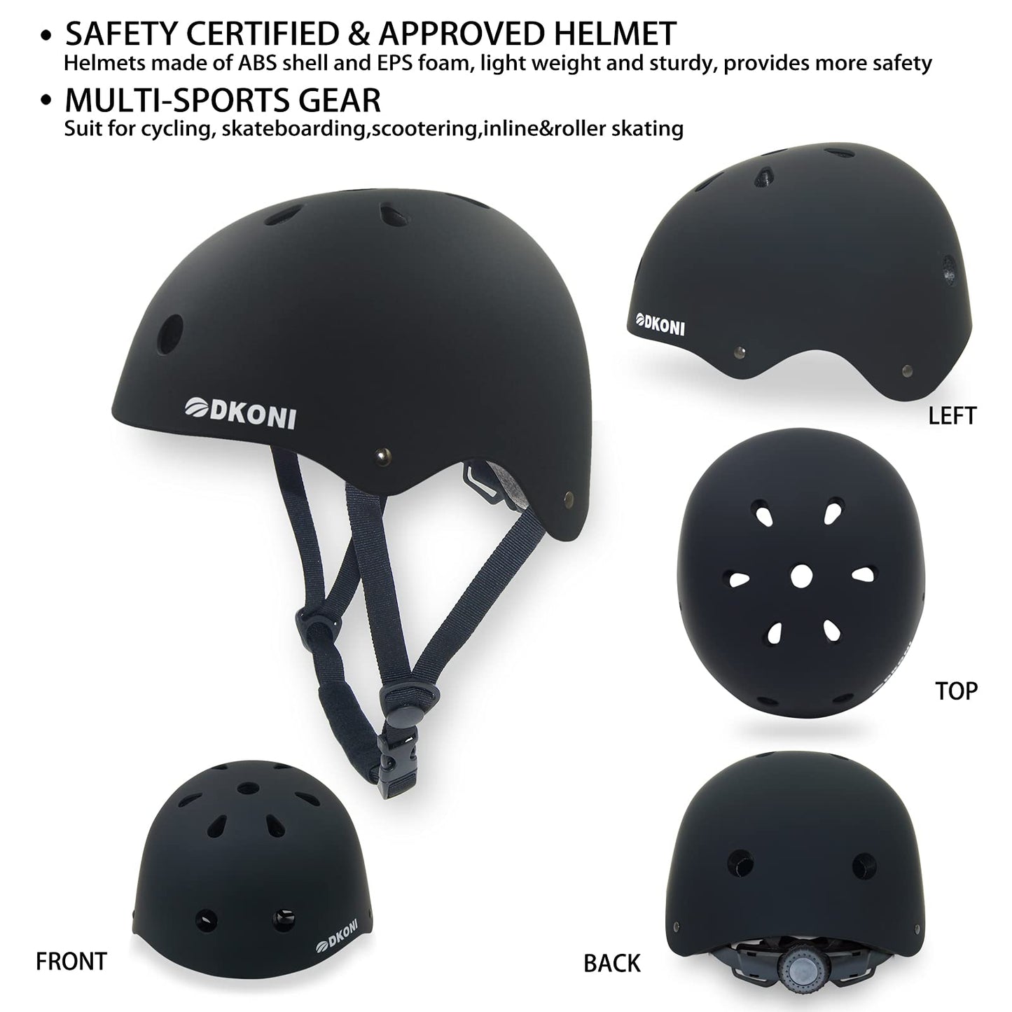 Kids Bike Helmet, Adjustable and Multi-Sport, from Toddler to Youth, 3 Sizes