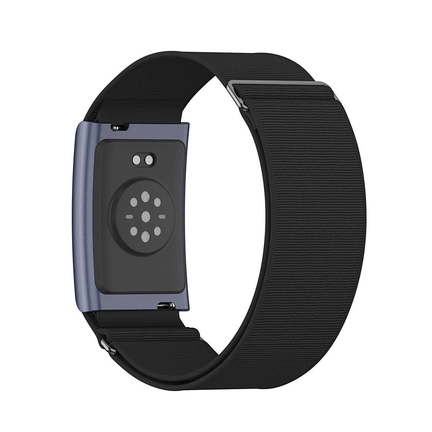 MAKCPOIMER Stretchy Nylon Sport Loop Compatible with Amazfit Helio Strap, Adjustable Elastic Fitness Tracker Wristband with Pre-Installed 22mm Pins (Black)
