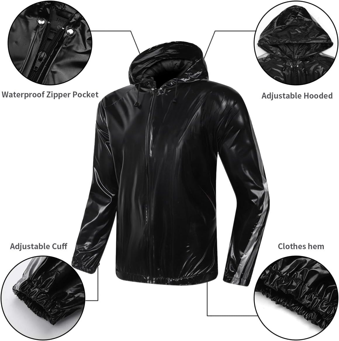 Weight Loss Sauna Suit - Heavy Duty Full-Zip Fitness Sweat Suit for Men & Women | Anti-Rip, Hooded Design