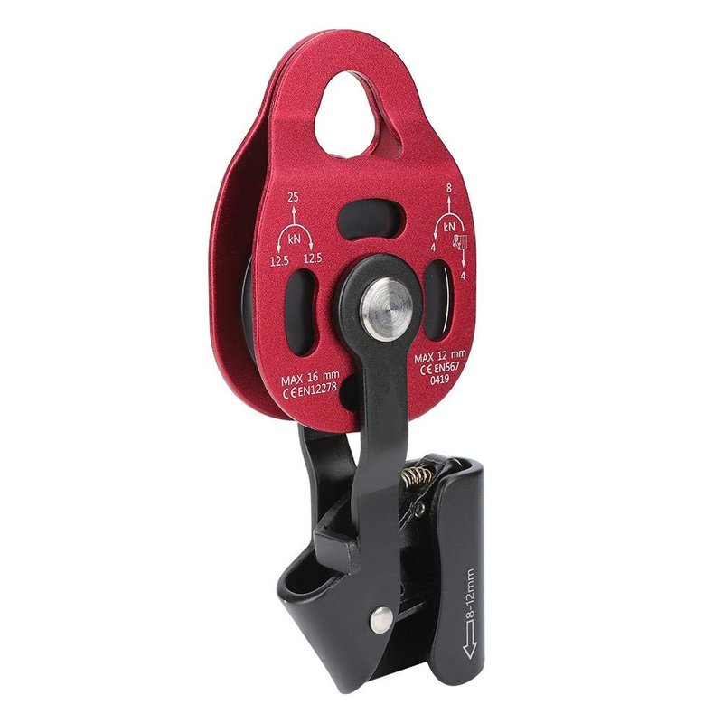 Alomejor 25KN Climbing Pulley Outdoor Rope Pulleys 7075 Aviation Aluminum Heavy Duty Rock Pulleys of Single Swivel Climbing/Aloft Work/Rescue/Rappelling/Etc