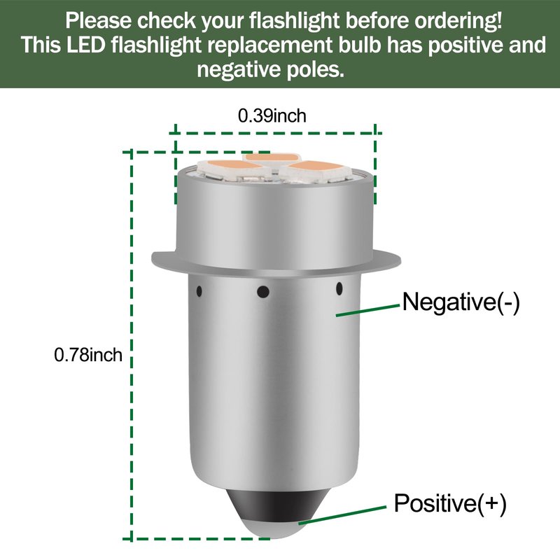 Flashlight Bulbs Replacement, Mag-Lite Led Bulb for Ryobi Craftsman Flashlight, 18V 19.2V LED Flashlight Bulb-3 Pack