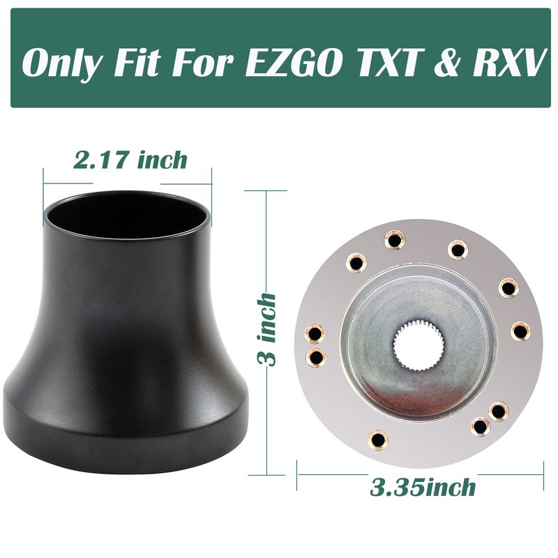 Roykaw Golf Cart Steering Wheel or Hub Adapter for EZGO Club Car Yamaha (for EZGO RXV/TXT Silver)