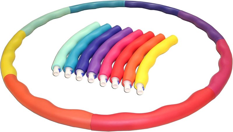 Weighted Hula Hoop - 5.3lb Fitness Exercise Hoop for Weight Loss | Colorful Rainbow Design