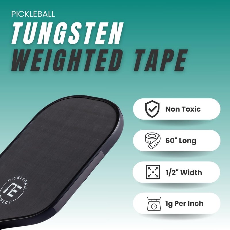 Pickleball Effect Weighted Tungsten Tape for Pickleball Paddles | Non-Toxic & Customizable Alternative of Lead Tape for Pickleball Paddles