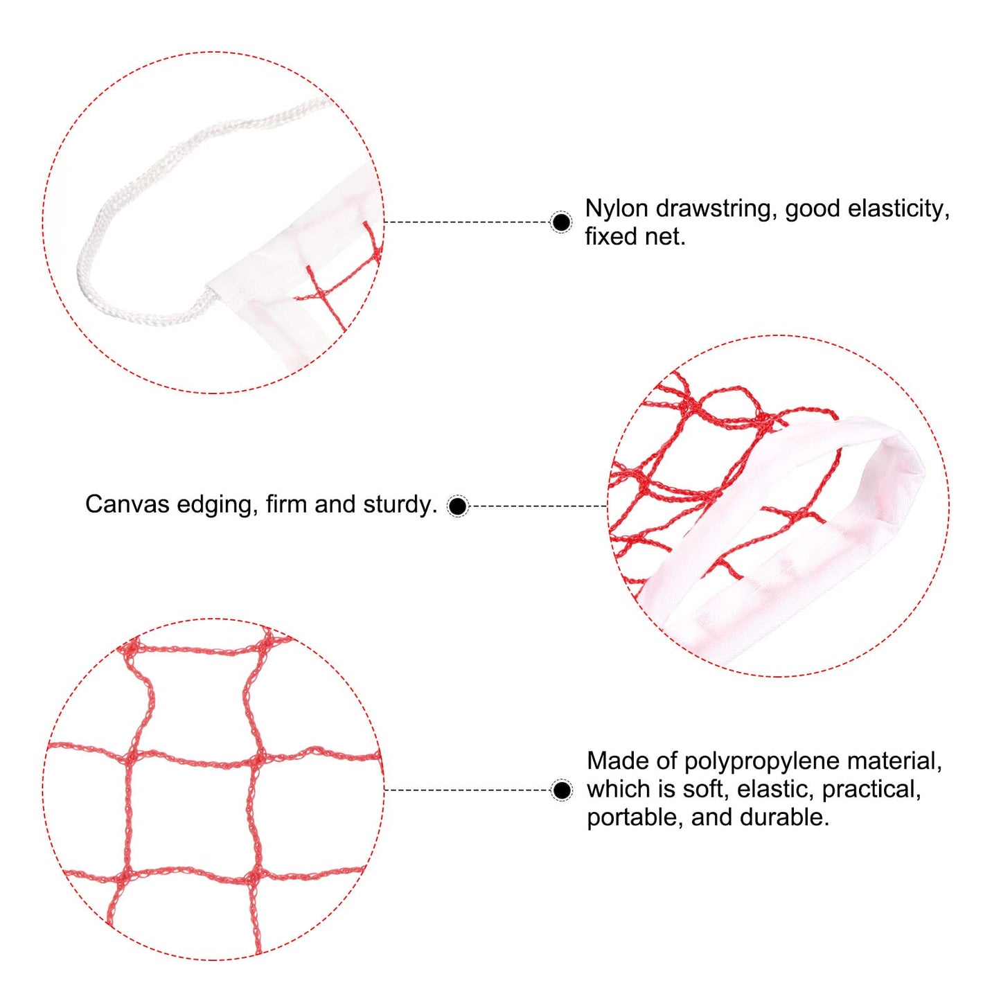 PATIKIL 20x2.5ft Badminton Net, Badminton Court Netting Replacement 0.98x0.98 Mesh with Box for Outdoor Indoor Beach Backyard, Red