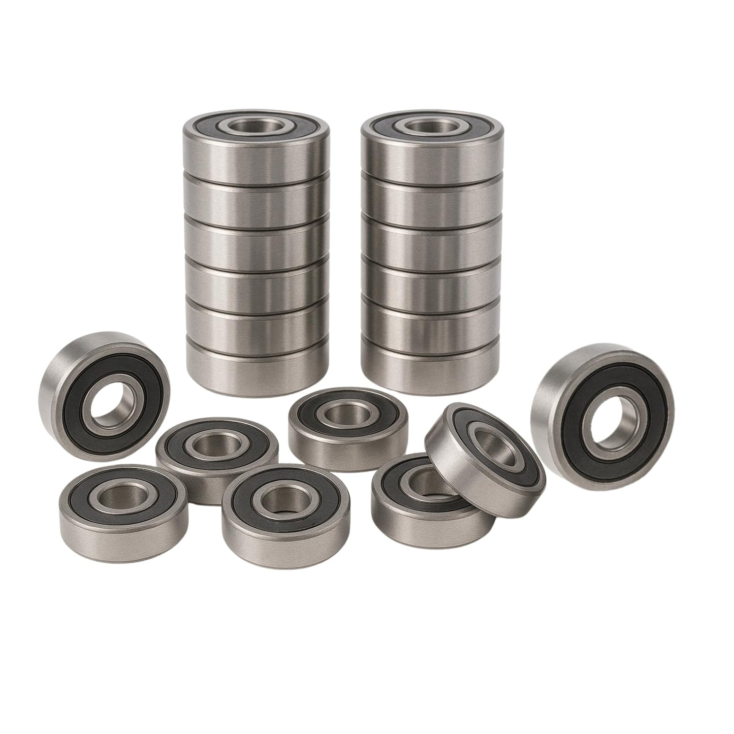 Donepart 608-2RS Bearings 20 Pack, 8x22x7mm Double Rubber Sealed Pre-Lubricated Ball Bearings C3, for 3D Printer, Roller Skate, Electric Motor, Fidget Spinner, Scooter