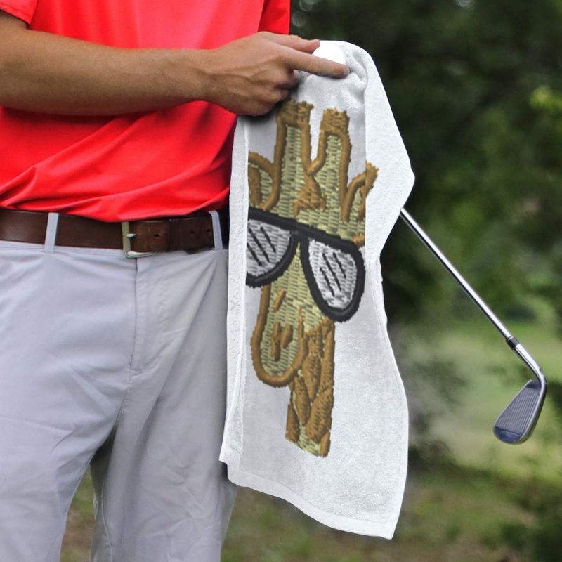 Style In Print Golf Towel Cool Giraffe Cotton Bag Accessories White