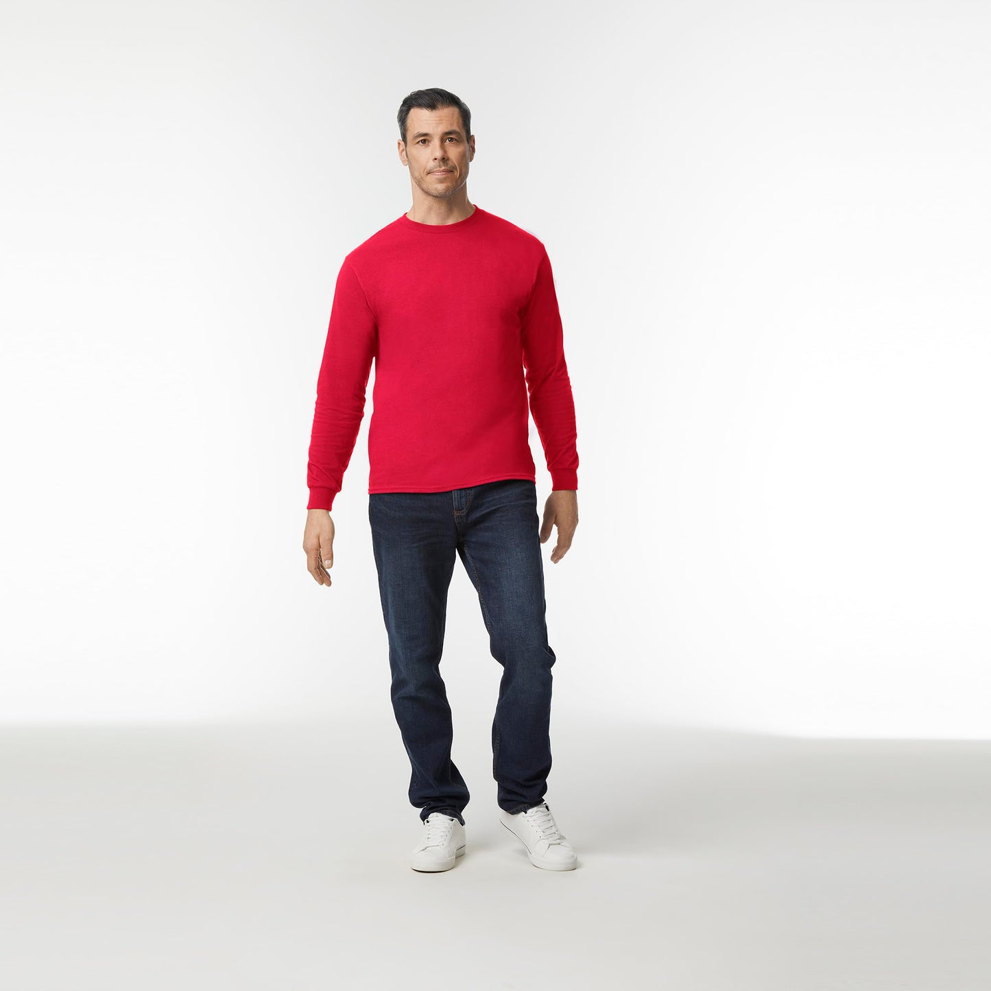 Gildan Men's Ultra Cotton Long Sleeve T-Shirt, Style G2400, Multipack, Red (2-Pack), Large