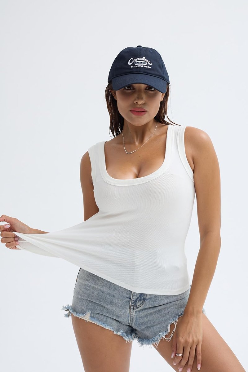Summer Women's Tank Tops - Square Neck Fitted Sleeveless Ribbed Basic Shirt | 2026 Style