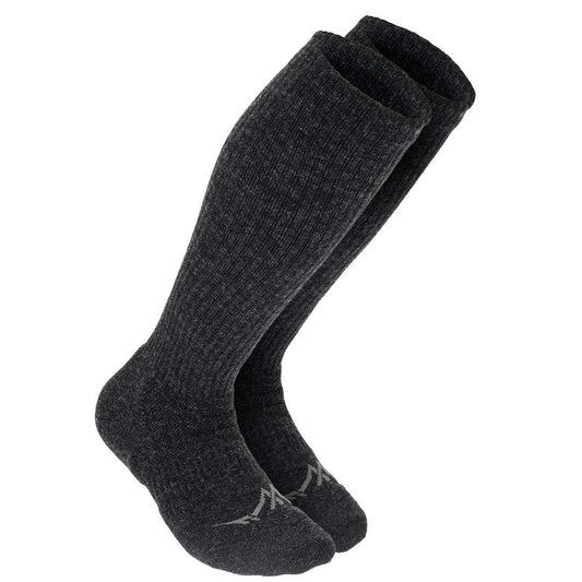 Wanderlust Knee-High Merino Wool Compression Socks Charcoal, Large (Shoe Sizes 8-12)