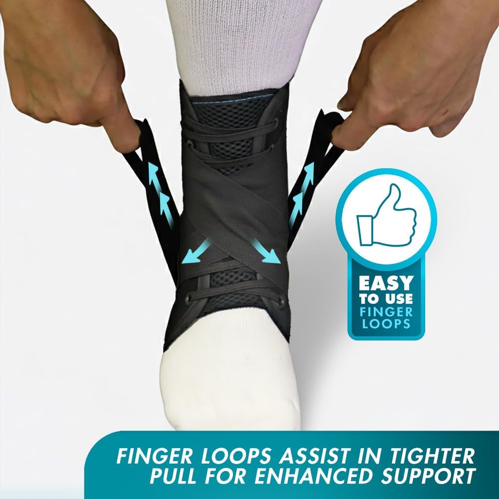 Med Spec Ankle Stabilizer - Lace-Up Brace for Sprains & Tendonitis | Orthopedic Support for All Ages